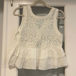 White Summer Peplum Top